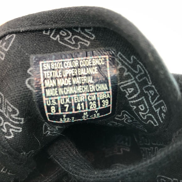 Disney Star Wars Darth Vader Shoe Men Sz 8 Black Skate Board Skater 8101 BKCC - Picture 13 of 13